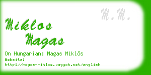miklos magas business card