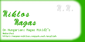 miklos magas business card